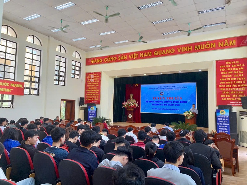 Trường Đại học Sư phạm TDTT Hà Nội tổ chức tuyên truyền vệ sinh, phòng chống dịch bệnh trong cơ sở giáo dục