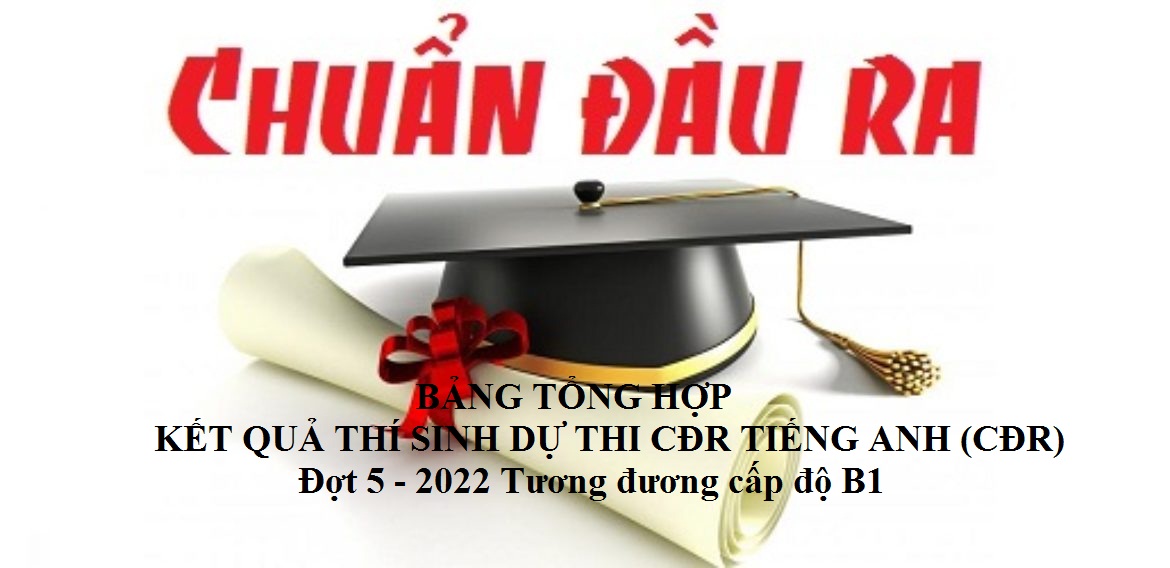 BẢNG TỔNG HỢP KẾT QUẢ THÍ SINH DỰ THI (CĐR) Đợt 5 - 2022 Tương đương cấp độ B1 